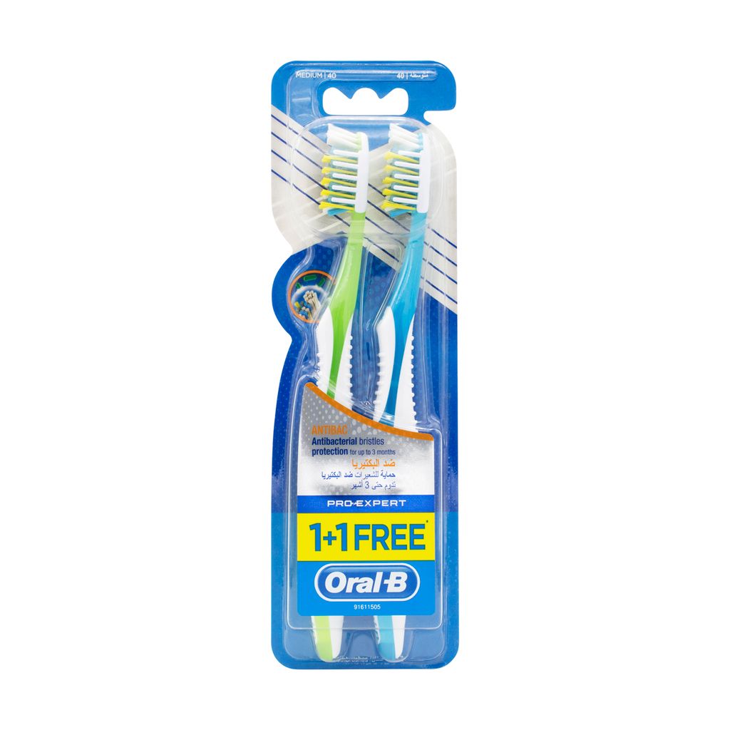 Pro Expert Antibacterial Medium 1+1 Toothbrush