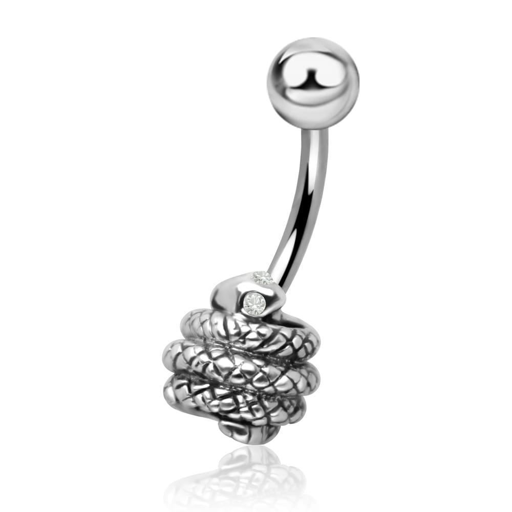 Belly Piercing - B001 Coiled Snake
Size   
1.6x10x5mm