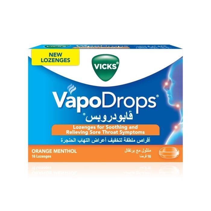 Vapodrops Lozenges, Menthol & Orange - 16 Pcs