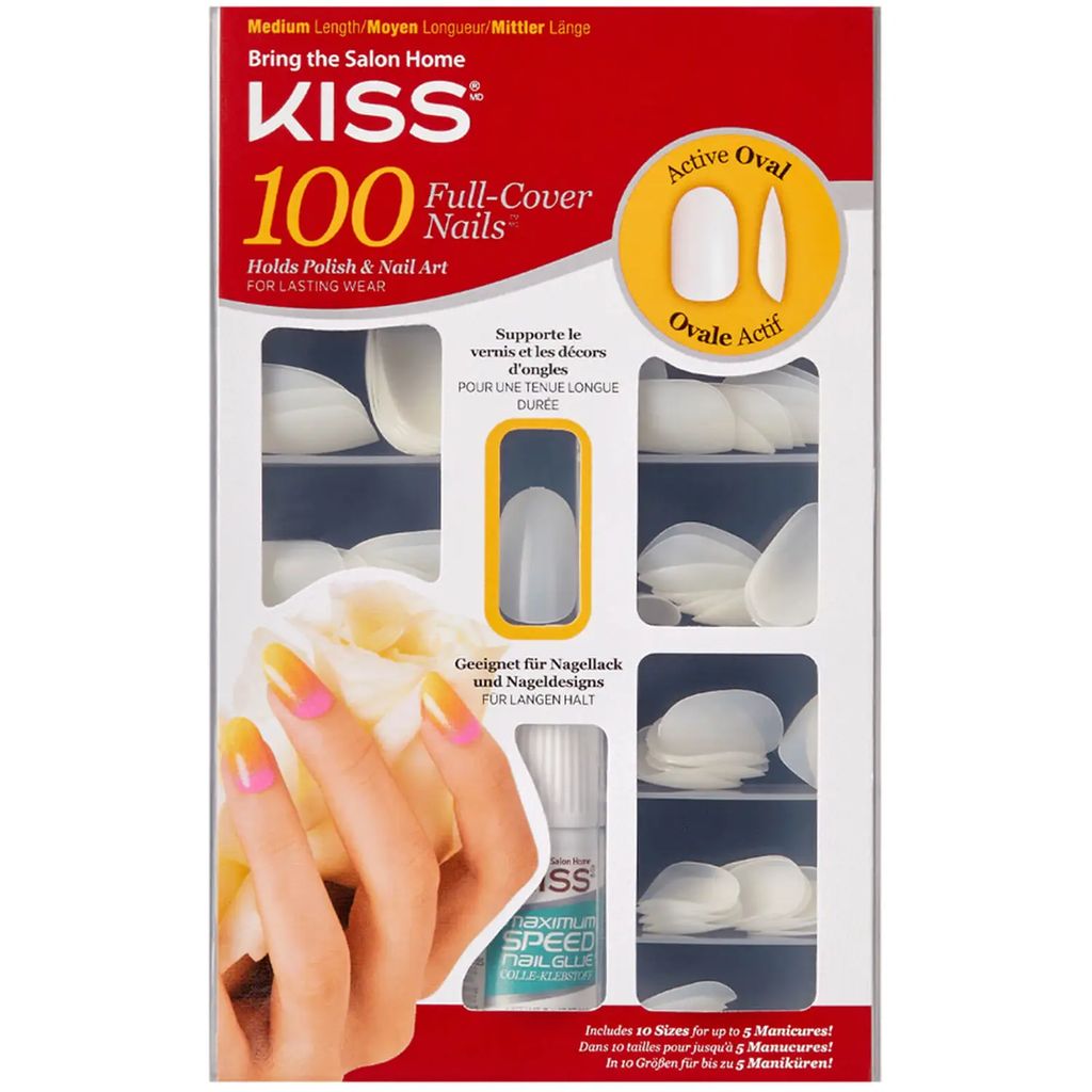 100 Full Cover Nails - Active Oval