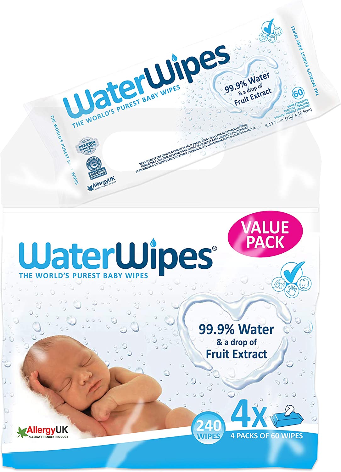 Water Wipes Original Baby 4X60 Wipes