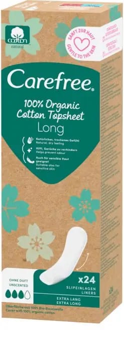 Carefree Organic Cotton Topsheet Long 24 Psc