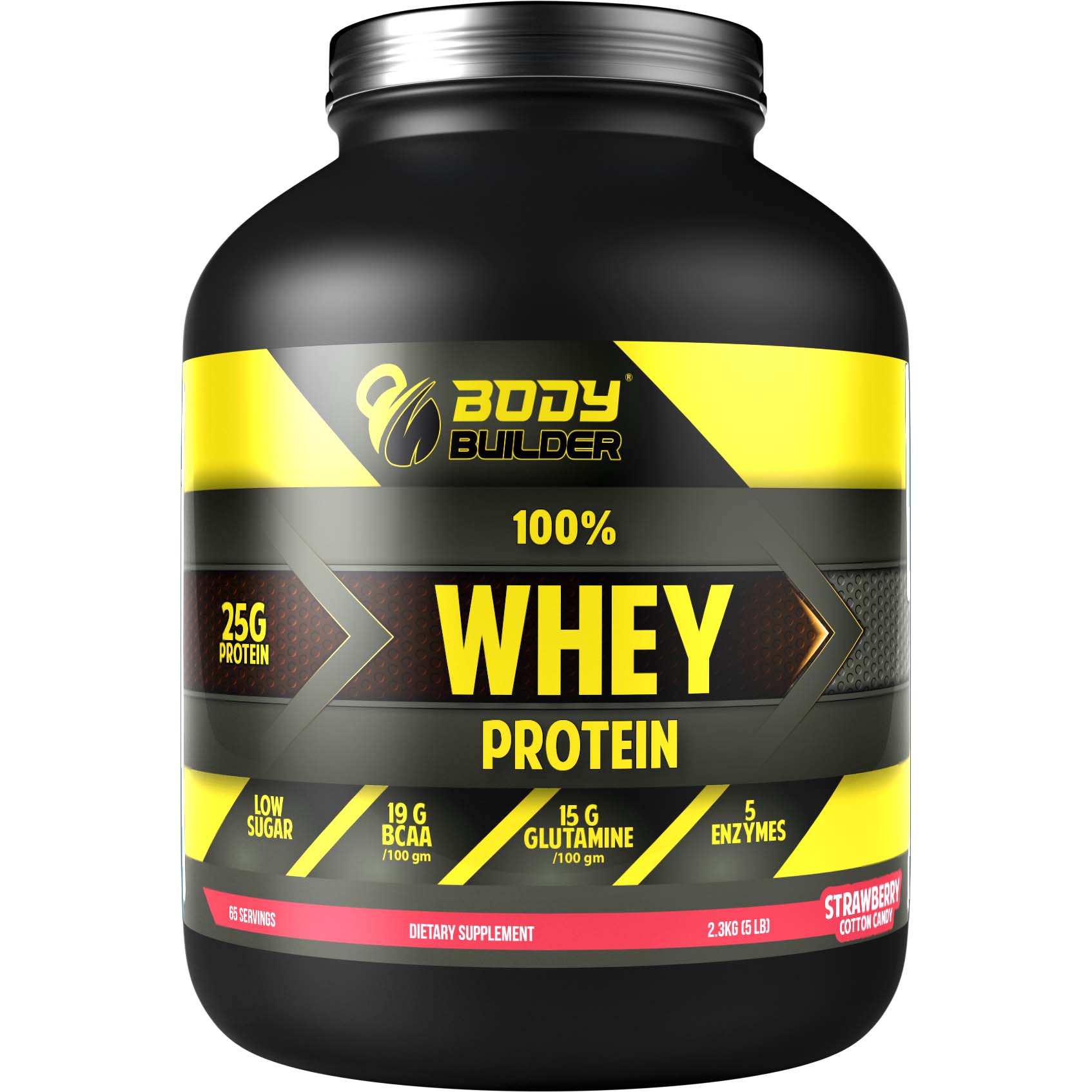 Body Builder 100% Whey Protein, Strawberry Cotton Candy, 5 LB