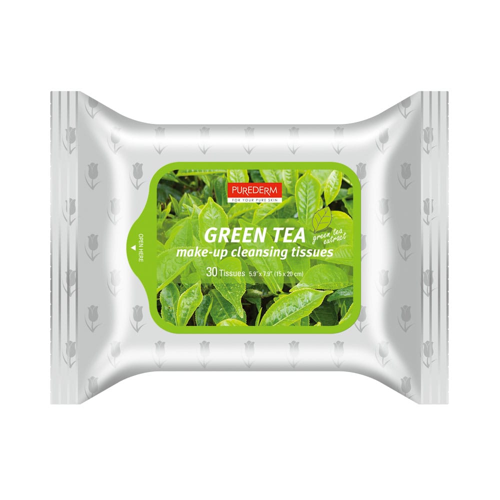 بيورديرم مناديل إزالة المكياج بالشاى الأخضر