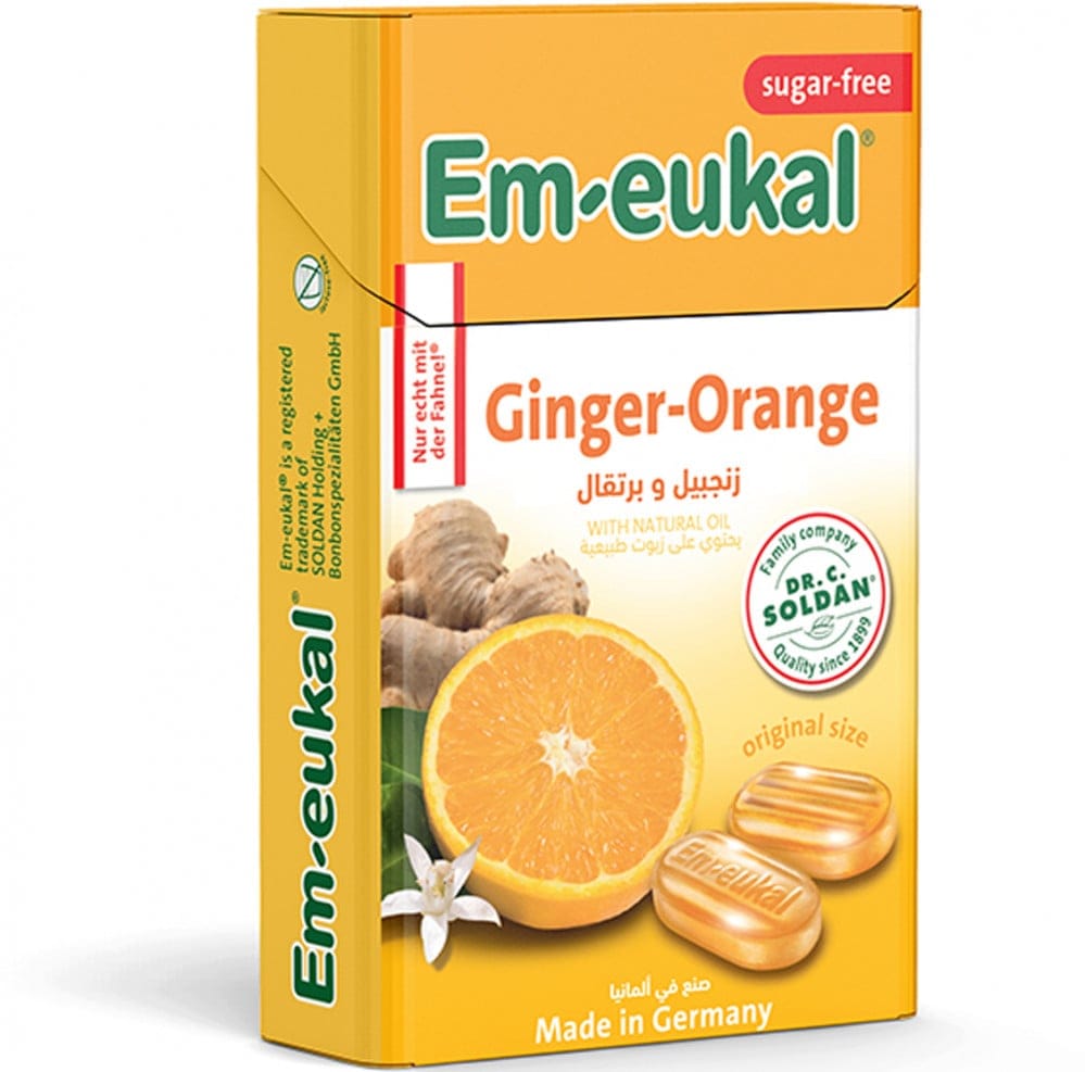 Em Eukal Ginger-Orange Lozenges 50 Gm