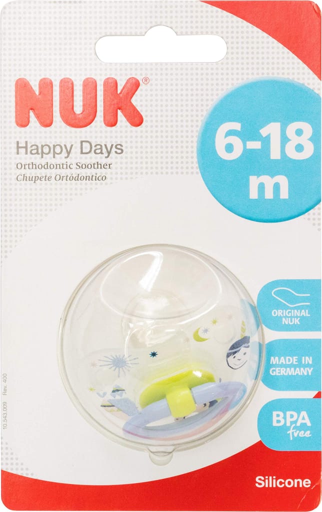 NUK SOOTHER SI INE 3 HAPPY DAYS 1/BLC