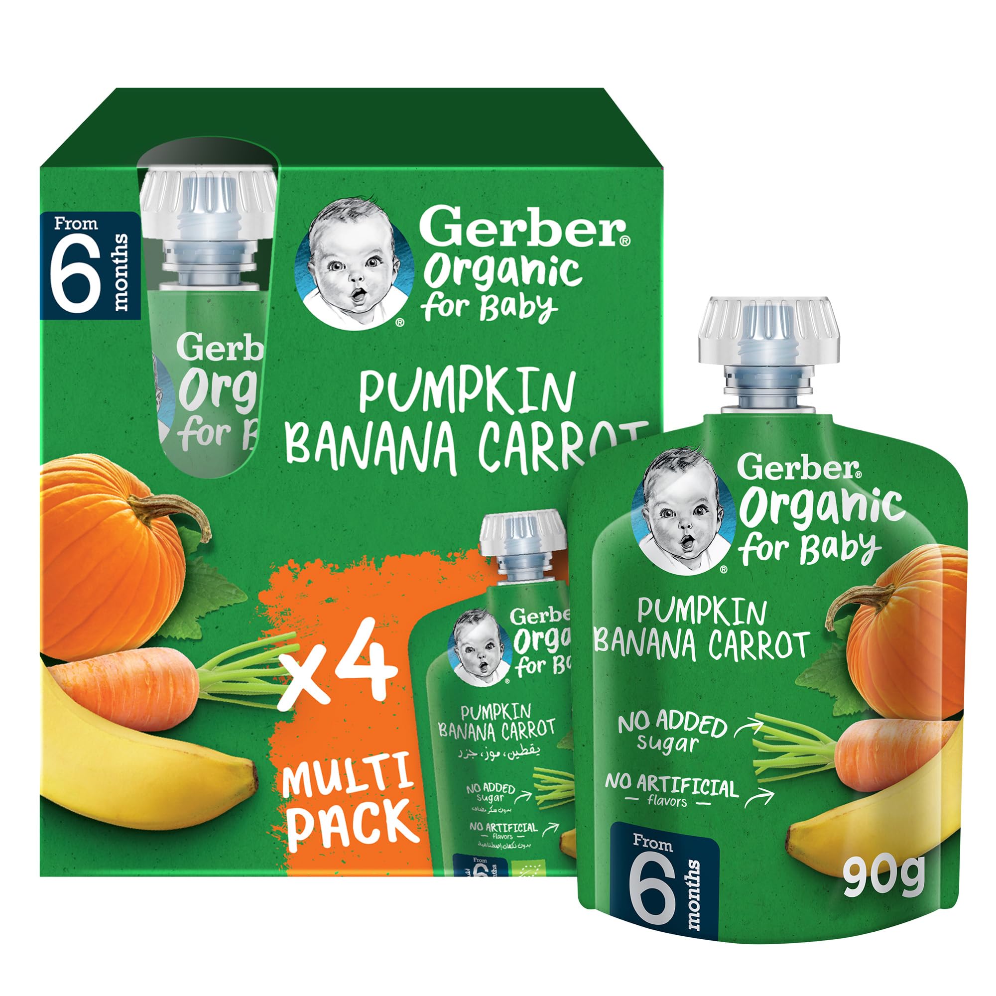 Gerber Pumpkin, Banana, Carrot (4x90g)
