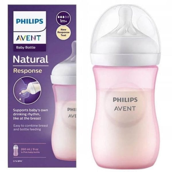 Avent Natural Feeding Bottle Pink 125 Ml