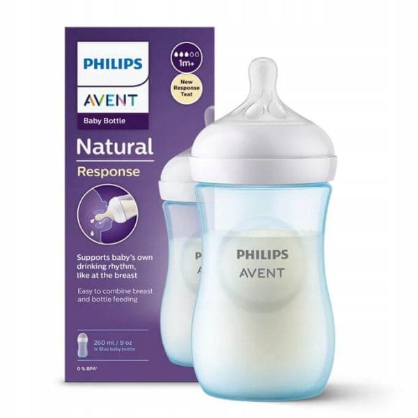 Avent Natural Feeding Bottle Blue 260Ml