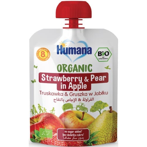 Humana Organic Strawberry-Pear-Apple+ 8M