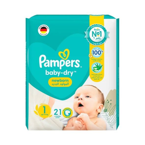 Pampers Baby-Dry Diapers, Size 1 (Newborn, 2-5Kg) 21Pc