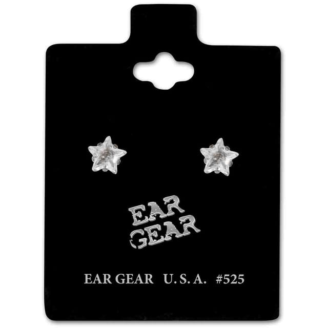 Ear Gear Silver 525 Star Zirconia 5mm