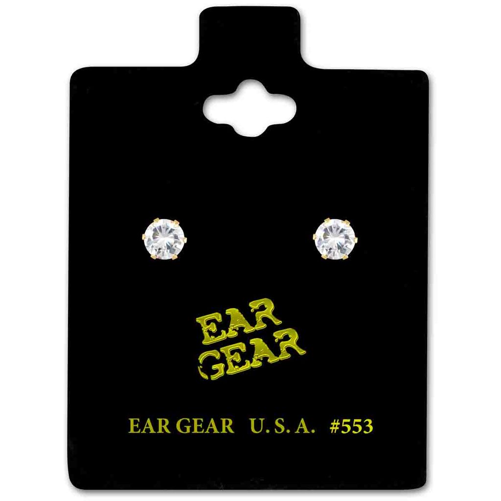 Ear Gear Gold 553 Cubic Zirconia 3mm
