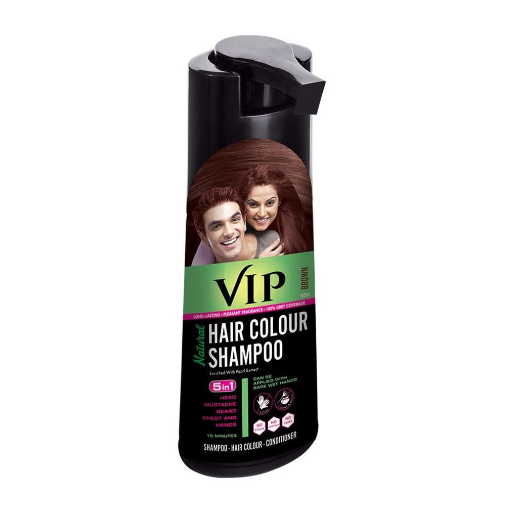 Vip Hair Colour Shampoo-180Ml Dark Brown