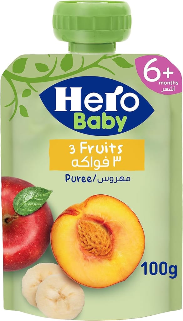Hero Baby Pouch, 3 Fruits, 100g