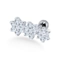 Ear Piercing EH06 Helix Silver Beautiful Flower CZSize 1.2x6x3mm
