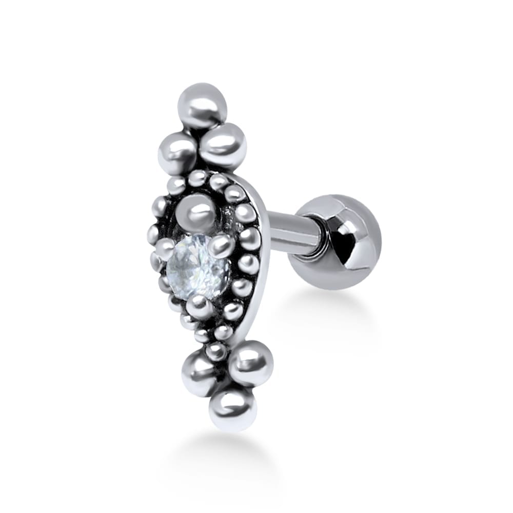 Ear Piercing EH07 Helix Silver CZSize 1.2x6x3mm