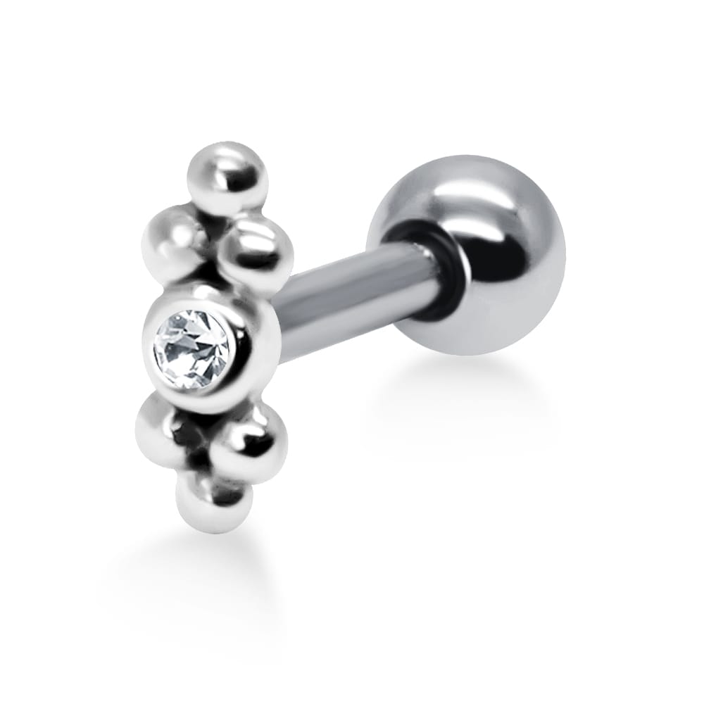 Ear Piercing EH08 Helix Silver CZSize 1.2x6x3mm