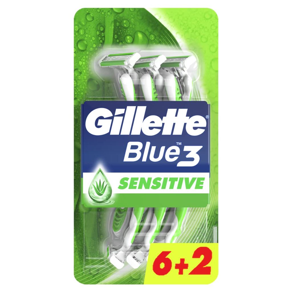 Gillette 648 Blue3 Sensitive 6+2Ct Mea