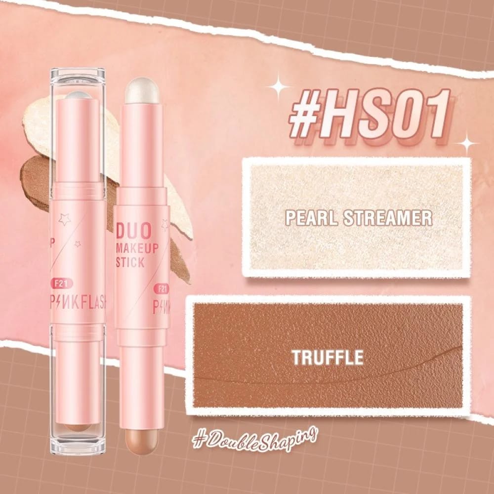 Pink Flash - Highlighter and Contour Duo Makeup HS01 Pearl Streamer