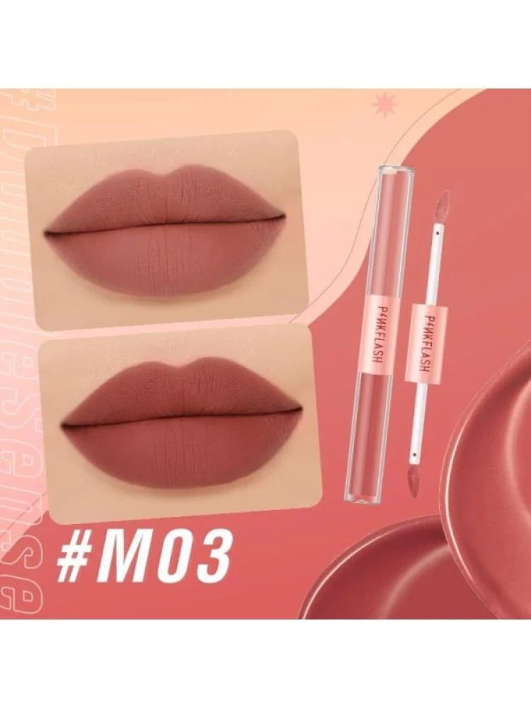 بينك فلاش ملمع شفاه مزدوج لامع طويل الثبات M03