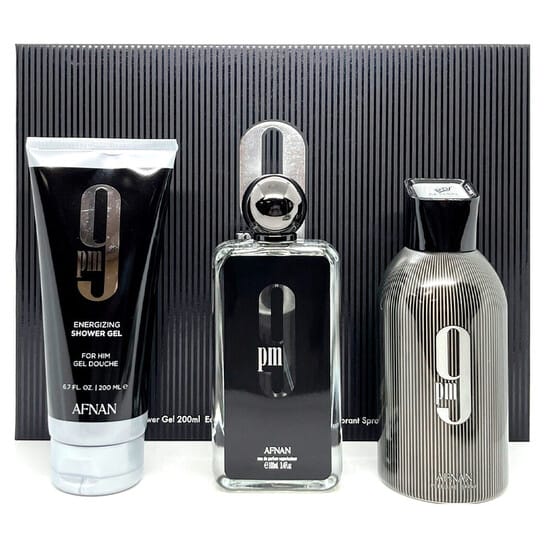 Afnan 9 Pm For Men Set Eau De Parfum 100 ml‚Shower Gel 150 ml‚Prfm Deo Spray 150 ml