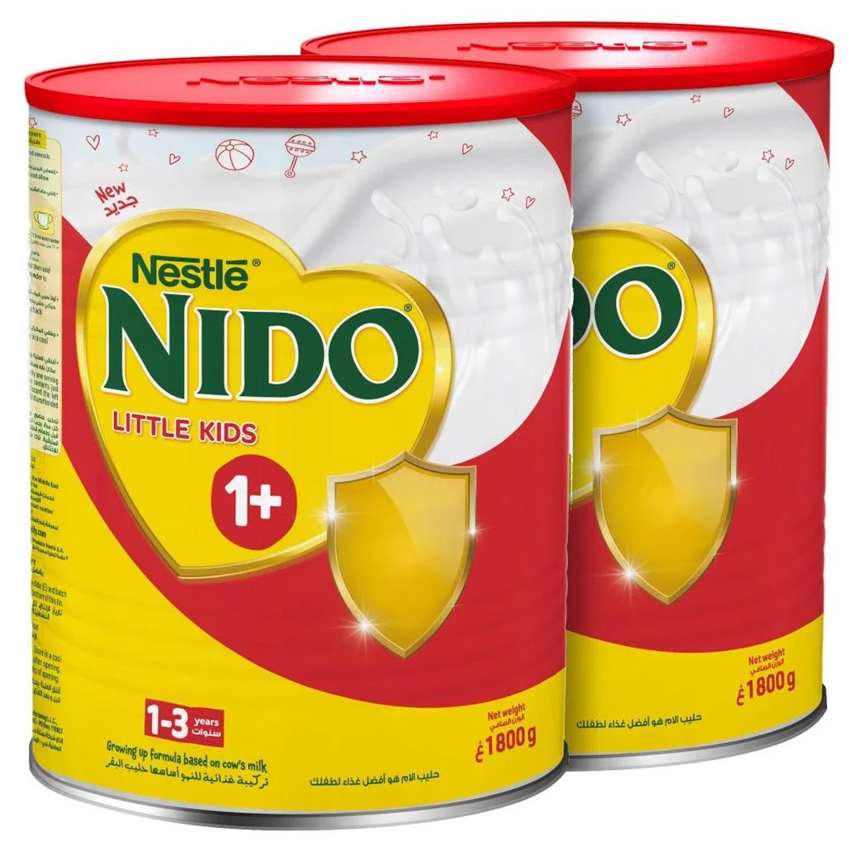 Nido One Plus No Sucrose 1-3 1800G ( Pack Of 2 )